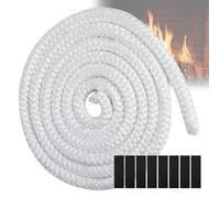 Junta refractaria, GeeRic Junta Puerta Chimenea Línea de Sellado para Puerta Chimeneas, Tubo de Humo Tira de Sellado Resistente Al Calor Φ10mm*2.5m