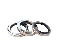 Junta tórica de sello industrial, Sello de aceite acero inoxidable PTFE, anillo sellado alta temperatura doble labio, ID 17-100mm OD 30-130mm H7-12mm, compresor gas, 1 unidad(45x62x8)