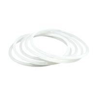 Junta Tórica de Silicona 24 x 18 x 3mm VMQ, Alimentaria y Resistente a Alta Temperatura, para Grifo de Cocina y Fontanería, Lote de 50 Unidades, Color Blanco