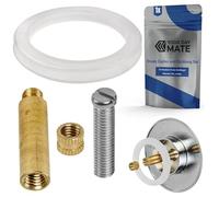 Junta y Espiga de Recambio para tapón de bañera, 4 Piezas, Espiga con Tornillo y Tuerca, Junta de estanqueidad con Junta Doble, para Cono de válvula de bañera