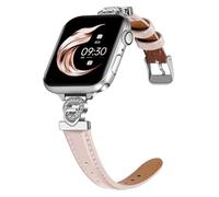Juntan Correa de reloj de cuero para Apple Watch de 38 mm, 40 mm, 41 mm, 42 mm, 44 mm, 45 mm, adaptador de metal con forma de amor para iWatch Series 9/8/7/6/5/4/3/2/1/SE/Ultra (38mm/40mm/41mm,