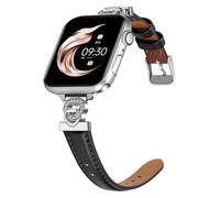 Juntan Correa de reloj de cuero para Apple Watch de 38 mm, 40 mm, 41 mm, 42 mm, 44 mm, 45 mm, adaptador de metal con forma de amor, correa de reloj de cuero genuino para iWatch Series