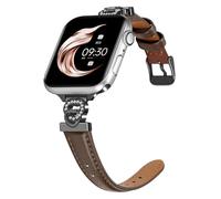 Juntan Correa de reloj de cuero para Apple Watch de 38 mm, 40 mm, 41 mm, 42 mm, 44 mm, 45 mm, adaptador de metal con forma de amor, correa de reloj de cuero genuino para iWatch Series