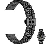Juntan Correa de reloj de liberación rápida de 7 cuentas, correa de reloj de acero inoxidable de 20 mm y 22 mm para hombres y mujeres, pulsera ajustable de metal con cierre de mariposa, varios colores