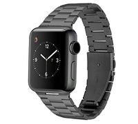 Juntan Correas de reloj compatibles para Apple Watch 42 mm 44 mm iWatch SE Series 6 5 4 3 2 1 Pulsera de repuesto de acero inoxidable para mujeres y hombres, color negro