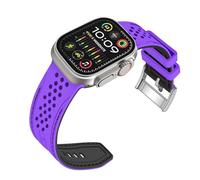 Juntan Correas de reloj deportivas de goma compatibles con Apple Watch Band de 38 mm, 40 mm, 41 mm, correas de silicona para reloj de carreras, parte superior morada, parte inferior negra para iWatch