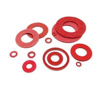 Juntas aislantes de papel de acero rojo, Arandelas planas aislantes rojas M2-M16 (paquete de 100 unidades)(100pcs M5x10x0.8mm)