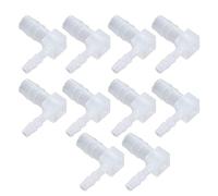 Juntas de manguera de plástico Accesorios reductores de púas Tipo L Conectores de tubería de codo de 90 grados para tubos de bomba y mangueras de silicona Material PP 10 piezas (Codo 8 * 4MM)