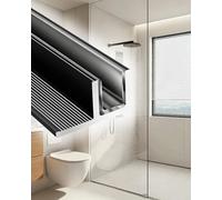 Juntas Mampara Ducha Canal F Fijo para Mampara de Ducha de 10/12mm, Riel de Retención Profundo para Vidrio Pared/suelo, Perfil Protector para Marco de Puerta Sin Marco(Black-3/8",63 in/160 cm)