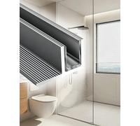Juntas Mampara Ducha Canal F Fijo para Mampara de Ducha de 10/12mm, Riel de Retención Profundo para Vidrio Pared/suelo, Perfil Protector para Marco de Puerta Sin Marco(Gray-3/8",71 in/180 cm)