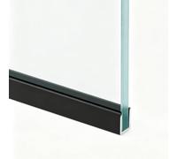Juntas Mampara Ducha Perfil Moderno Sin Marco para Panel de Ducha, Guía de Retención de Vidrio en Forma de U, Perfil de Base para Mampara de Baño (zona de Ducha Húmeda)