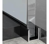 Juntas Mampara Ducha Puerta de Ducha Negra de Panel Fijo con Perfil en U Profundo, Riel Fijo de Aluminio Versátil para Paneles Sin Marco, Soporte de Vidrio Recortable(Black-8mm,71 in/180 cm)