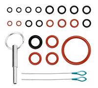 Juntas O anillos, 21 piezas de silicona o juntas de cabeza ovalada con llavero, incluye 2 cepillos de limpieza, piezas de repuesto para cafetera, compatible con Jura, Krups Siziliana