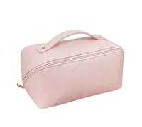 Junterone 1 pieza de gran capacidad bolsa de cosméticos de viaje impermeable portátil almacenamiento de maquillaje bolsa de aseo caja de cosméticos para cosméticos de piel C, Rosa.