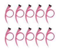 Junterone 10 extensiones de pelo con clip de iris para niñas, largas y rectas, ajustables, para cabello
