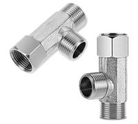 Junterone 2 Piezas de Adaptador Forma de T para Válvula en T de Conexión Manguera, Adaptador de 3/8 X 1/2, Conector en T, Divisor de Válvula para Suministro de Agua, Conexión Tubería en T