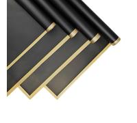 Junterone 20 hojas de papel de embalaje de flores con 10 tarjetas de felicitación, papel de embalaje de ramo, papel de embalaje floral, negro