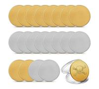 Junterone 20 piezas en con borde de alambre de 40 mm, con caja protectora de acrílico, grabado, fácil de instalar, fácil de operar ( + plata)