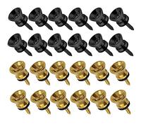 Junterone 24 Piezas Cerraduras de Correa de Guitarra BotóN de Correa de Metal Pasadores de Extremo de Metal Cabeza para Guitarra EléCtrica CláSica AcúStica Ukelele Bajo