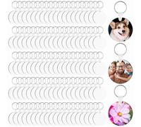 Junterone 300 Piezas de Llaveros de Sublimación en A Granel, Juego de Sublimación de Transferencia Térmica de Doble Cara en MDF con Anillos y Llaveros