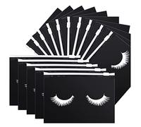 Junterone 50 piñas de pestañas con cremallera para mujeres (negro, 15 x 10 cm)