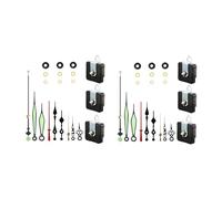 Junterone 6 kits de agujas de movimiento de cuarzo que contienen agujas luminosas para piezas de repuesto de piezas de reparación de reloj, Negro
