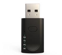 Junterone Adaptador USB Bluetooth 5.1 4 en 1 Receptor de Audio sin Transmisor Tarjeta de Sonido Externa USB Adaptador de Altavoz de Coche