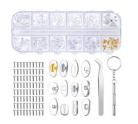 Junterone Almohadillas de nariz para gafas, kit de repuesto para gafas de nariz, almohadillas de silicona suaves como gelatina y cámara de aire