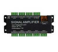 Junterone - Amplificador de señal de banda de 8CH LED, salida de señal WS2812 5V SPI TTL para WS2811 WS2815 WS2813 SK6812 Pixeles DC5-24V de Luz LED