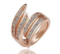 Junterone Anillo de Banda de Compromiso de Boda de Cristal Joyas Elegantes Populares 16#