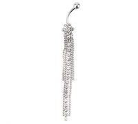 Junterone Anillo de Ombligo de Cristal Acero Inoxidable 316L Diamante de Imitacion Cristal Regalo de la Mujer