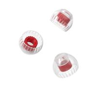 Junterone - Auriculares de doble estructura para auriculares con memoria de forma, tapones para los oídos de silicona, 3 pares de auriculares, color rojo