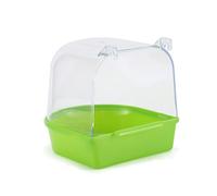 Junterone Bañera Colgante para Loros Fácil de Instalar Accesorios para Jaulas para Canarios Caja de Baño para Pájaros para Mascotas Tazón de Ducha de Agua para Loros Jaula para Pájaros B