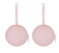 Junterone Bolsa de Almacenamiento Portátil A Prueba de Polvo para Bebés, Bolsa de Silicona con Cordón, Bolsa de Almacenamiento para Bebés, Color Rosa