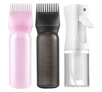Junterone - Botella aplicadora de peine de raíz, botella aplicadora de capilar para tinte capilar-2 piezas botella aplicadora de pelo y Cabello