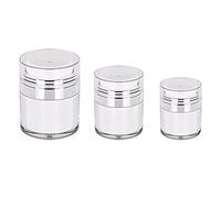 Junterone Botella de VacíO de Tarro de Crema, 15/30/50 Ml de Tarro de Bomba Sin Aire Dispensador de LocióN PortáTil, Contenedor de Viaje de Cremas de Maquillaje 3Pc