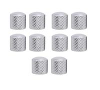 Junterone - Botón de volumen de guitarra de cúpula de metal plateado con botón de control de potenciómetro de bajo de guitarra eléctrica (sin agujero)