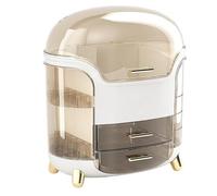 Junterone Caja de Almacenamiento de Cosméticos de Oficina, Contenedor de Cosméticos de Gran Capacidad, Organizador de Almacenamiento y Maquillaje, Soporte Antipolvo, A,