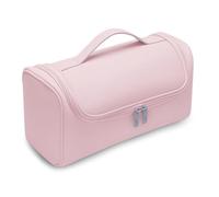 Junterone - Caja de secador de pelo portátil con gancho oculto, bolsa de herramientas de peluquería antideslizante, bolsa de almacenamiento impermeable de gran capacidad, color rosa
