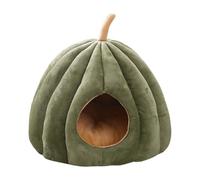 Junterone Cálido para Gatos en Invierno Cama para Gatos con Forma de Calabaza Casa para Dormir para Mascotas Cerrada y Cómoda Cama para Gatos Cómoda