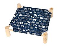 Junterone Cama Hamaca para Gatos y Perros, Cama PequeñA para Perros, Cama de Madera para Exteriores con RefrigeracióN Elevada para Gatos para Verano, para Gatos para Gatos de Interior B