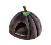 Junterone Cama para Gatos con Forma de Calabaza, para Gatos de Interior, Cama Cueva para Gatos con Forma de Calabaza, Tienda de Campaña para Gatos con Cojín Extraíble, Gris Oscuro M