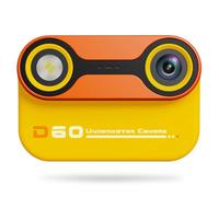 Junterone Cámara impermeable para niños, cámara subacuática, 3 metros, impermeable y posterior, cámara doble, natación al aire libre, amarillo