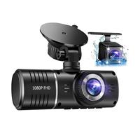 Junterone CáMara Tablero para AutomóVil, CáMara Tablero 3 Canales, CáMara Tablero 1080P Frontal e Interior, CáMara Tablero Triple, Sensor G, Estacionamiento Las 24 Horas, GrabacióN en Bucle