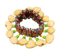 Junterone Campana de Mano con Forma de Cáscara de Fruta Hecha A Mano en Indonesia, Instrumento Rítmico para Danza de Adultos y Niños, Campana de Mano Marrón