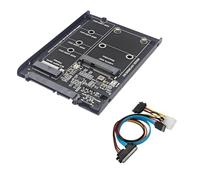 Junterone - Carcasa SSD M2 SATA + MSATA a SATA3.0 (6 GB, adaptador de tarjetas Riser con de metal, soporte SSD M.2 SATA