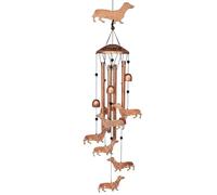 Junterone Carillones Viento para Exteriores,Carillones Viento con Forma Perro Salchicha,Decoración para Exteriores,Arte en Hierro,Decoración para el Patio Delantero