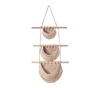 Junterone - Cesta para frutas ( niveles, para colgar en red de frutas, , cuerda tejida a mano, cesta para colgar maceta, maceta de flores A