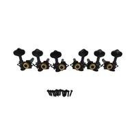 Junterone Clavijas de Afinación de Cuerdas con Engranajes Abiertos Vintage para Accesorios de Guitarra Acústica Clásica, Color Negro