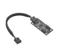 Junterone Concentrador USB Distribuidor USB USB2.0 9 a doble adaptador Concentrador 9 Cable de extensión USB 9 para placa base Cable de extensión 1 a 2 fácil Uti